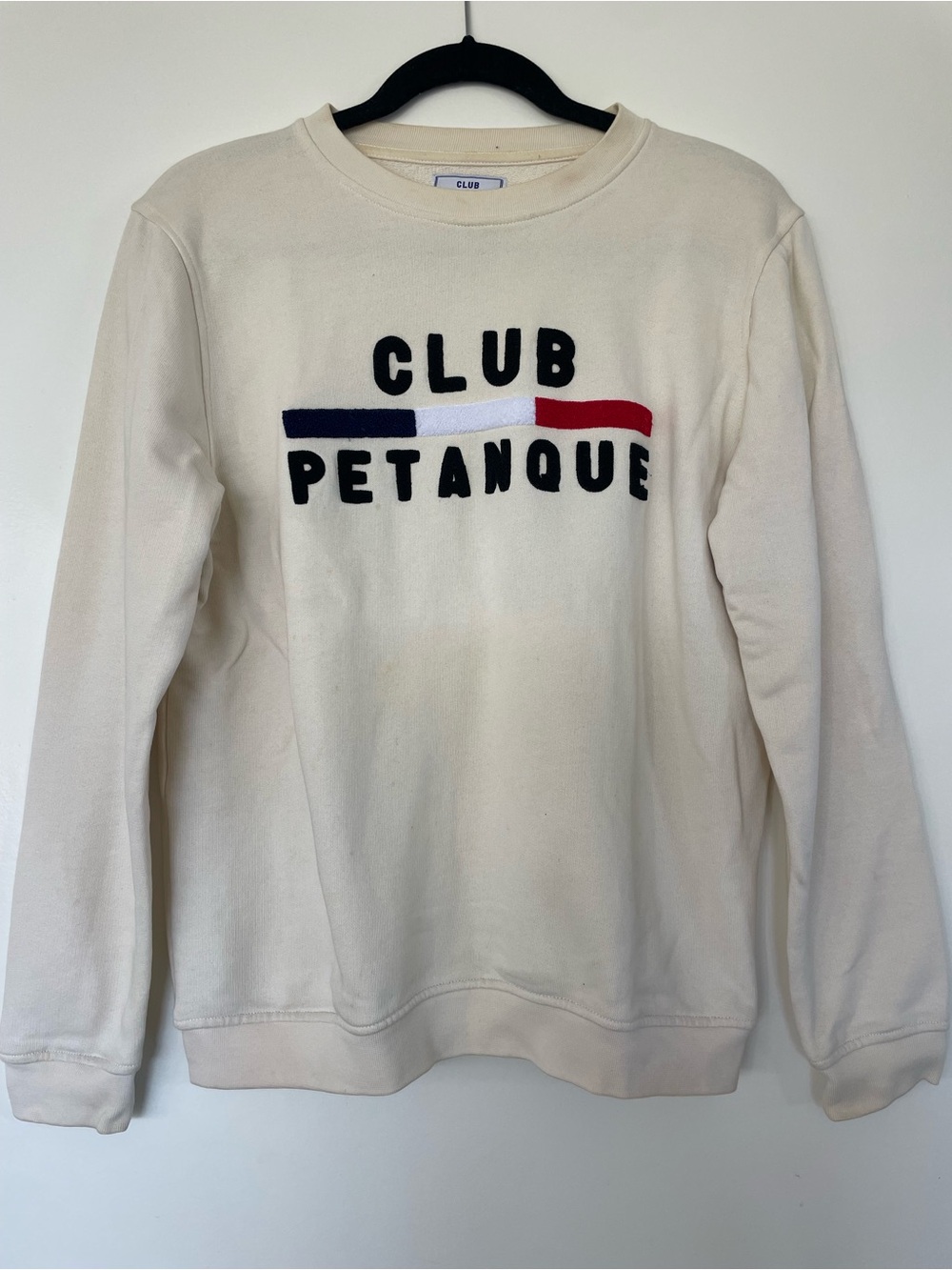 Madewell Cream Crewneck Sweatshirt with Navy White Red Trim
